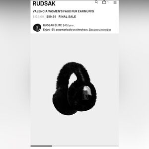 RUDSAK VALENCIA WOMEN'S FAUX FUR EARMUFFS IN BLACK